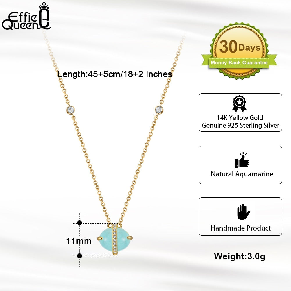 CC by Effie Queen Aquamarine Pendant Necklace